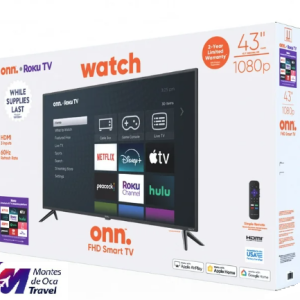 Televisor Marca Onn 43” Class FHD (1080P) LED Roku Smart TV